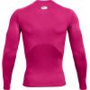 imageUnder Armour Mens HeatGear Compression LongSleeve TShirtTropic Pink 654White