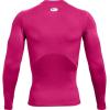 imageUnder Armour Mens HeatGear Compression LongSleeve TShirtTropic Pinkwhite