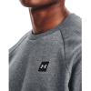 imageUnder Armour Mens Rival Fleece Crew TShirtPitch Gray Light Heather 012Onyx White