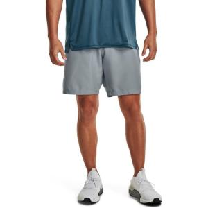 imageUnder Armour Mens AcademySteel UA Woven Graphic Modern Low Rise MultiSport Short465 Harbor Blue   Lime Surge