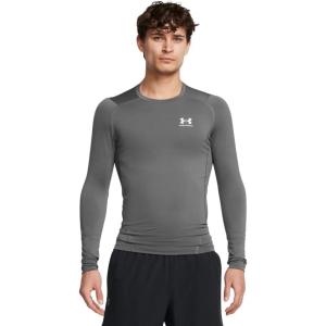 imageUnder Armour Mens HeatGear Compression LongSleeve TShirt025 Castlerock   White