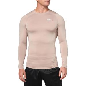 imageUnder Armour Mens HeatGear Compression LongSleeve TShirt236 Sahara   White