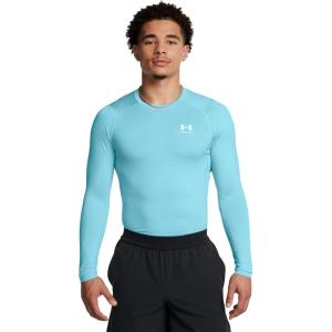 imageUnder Armour Mens HeatGear Compression LongSleeve TShirt914 Sky Blue   White