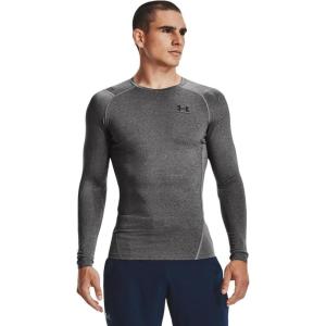 imageUnder Armour Mens HeatGear Compression LongSleeve TShirtCarbon Heather 090Black