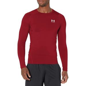 imageUnder Armour Mens HeatGear Compression LongSleeve TShirtCardinal 625White