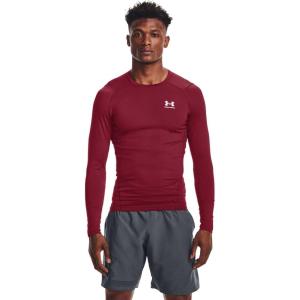 imageUnder Armour Mens HeatGear Compression LongSleeve TShirtCardinalwhite