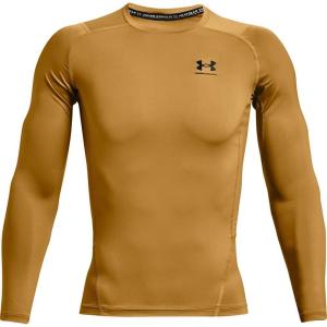 imageUnder Armour Mens HeatGear Compression LongSleeve TShirtGold Rush 795Black