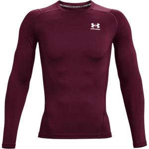 imageUnder Armour Mens HeatGear Compression LongSleeve TShirtMaroon 609White
