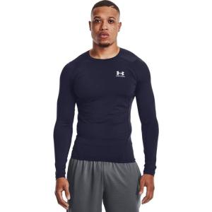 imageUnder Armour Mens HeatGear Compression LongSleeve TShirtMidnight Navy 410White