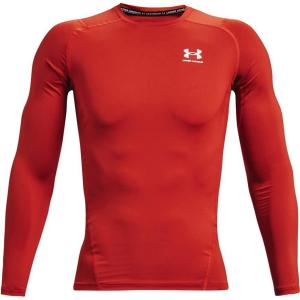 imageUnder Armour Mens HeatGear Compression LongSleeve TShirtRadiant Red 839White