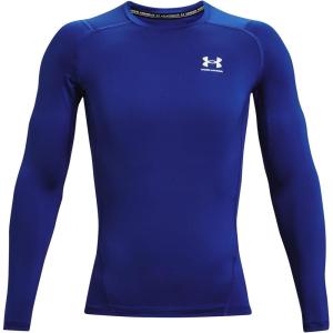 imageUnder Armour Mens HeatGear Compression LongSleeve TShirtRoyal Blue 400White