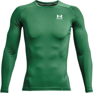imageUnder Armour Mens HeatGear Compression LongSleeve TShirtTeam Kelly Green 305White