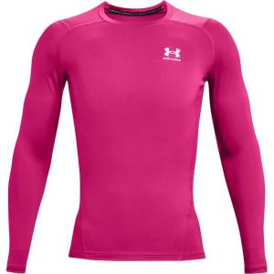 imageUnder Armour Mens HeatGear Compression LongSleeve TShirtTropic Pink 654White