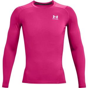 imageUnder Armour Mens HeatGear Compression LongSleeve TShirtTropic Pinkwhite