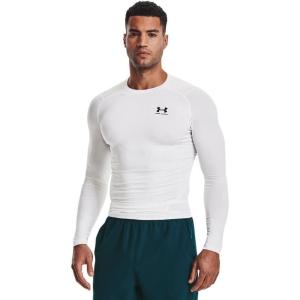imageUnder Armour Mens HeatGear Compression LongSleeve TShirtWhite 100Black
