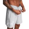 imageUnder Armour Mens AcademySteel UA Woven Graphic Modern Low Rise MultiSport Short011 Mod Gray   White