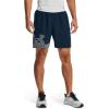 imageUnder Armour Mens AcademySteel UA Woven Graphic Modern Low Rise MultiSport ShortAcademy Blue 408White