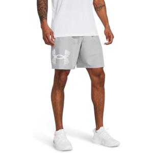 imageUnder Armour Mens AcademySteel UA Woven Graphic Modern Low Rise MultiSport Short011 Mod Gray   White