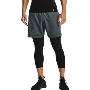 imageUnder Armour Mens AcademySteel UA Woven Graphic Modern Low Rise MultiSport ShortPitch Gray 012Black