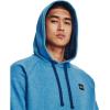 imageUnder Armour Mens Rival Fleece Hoodie437 Petrol Blue Light Heather   Onyx White