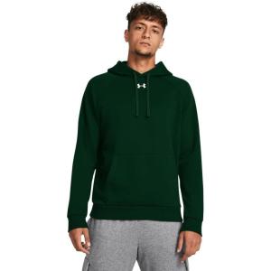 imageUnder Armour Mens Rival Fleece Hoodie301 Forest Green   White