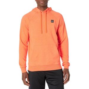 imageUnder Armour Mens Rival Fleece Hoodie831 Papaya Light Heather   Onyx White