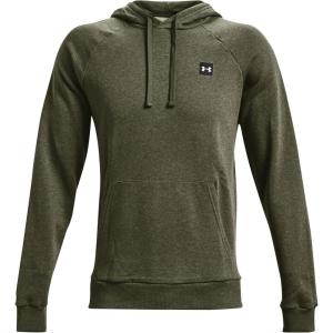 imageUnder Armour Mens Rival Fleece HoodieMarine Od Green Light Heather 390Onyx White