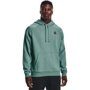 imageUnder Armour Mens Rival Fleece HoodieRetro Teal Light Heather 391Onyx White