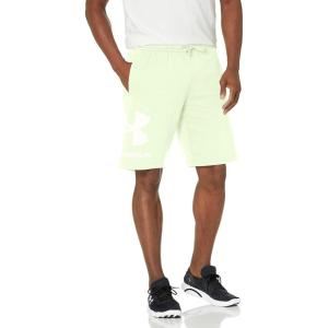 imageUnder Armour Mens Rival Fleece Big Logo Shorts369 Phosphor Green   Onyx White