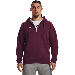 imageUnder Armour Mens Rival Fleece Full Zip Hoodie600 Dark Maroon   White
