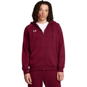 imageUnder Armour Mens Rival Fleece Full Zip Hoodie625 Cardinal   White