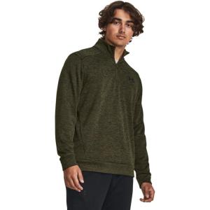 imageUnder Armour Mens Fleece Twist Quarter Zip391 Marine Od Green  Black  Black