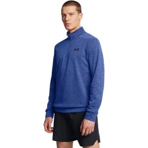 imageUnder Armour Mens Fleece Twist Quarter Zip432 Tech Blue   Black