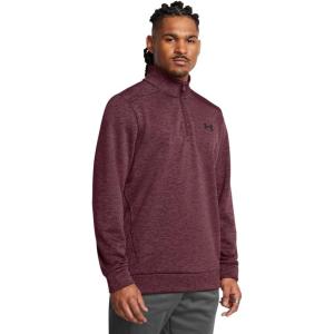 imageUnder Armour Mens Fleece Twist Quarter Zip600 Dark Maroon   Black