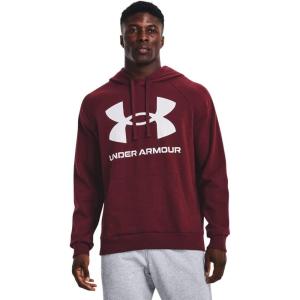imageUnder Armour Mens Rival Fleece Big Logo Hoodie690 Chestnut Red   Onyx White