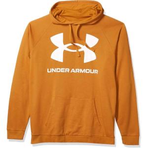 imageUnder Armour Mens Rival Fleece Big Logo HoodieYellow Ochre 707Onyx White