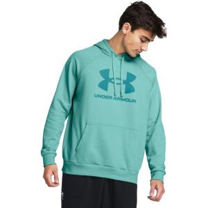 imageUnder Armour Mens Rival Fleece Logo Hoodie482 Radial Turquoise   Circuit Teal