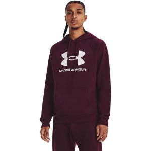 imageUnder Armour Mens Rival Fleece Logo Hoodie600 Dark Maroon   White