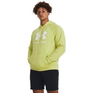 imageUnder Armour Mens Rival Fleece Logo Hoodie743 Lime Yellow   White