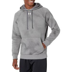 imageUnder Armour Mens Rival Fleece Printed Hoodie025 Castlerock Light Heather   White
