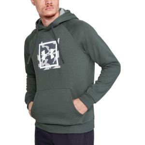 imageUnder Armour Mens Rival Fleece Printed HoodiePitch Gray 012White