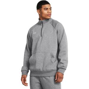 imageUnder Armour Mens Rival Fleece Quarter Zip025 Castlerock Light Heather   White