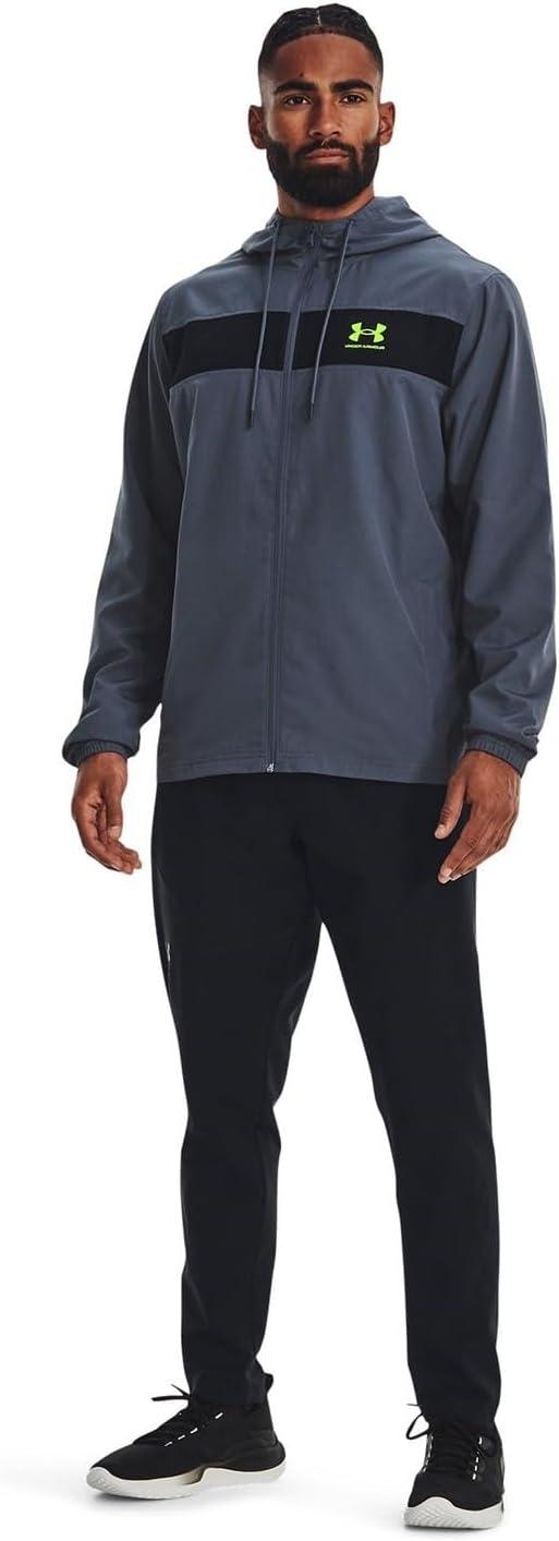 imageUnder Armour Mens Sportstyle Windbreaker044 Downpour Gray  Black  Lime Surge