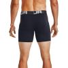 imageUnder Armour Mens 3Pack Performance Cotton Boxer Brief 6quot Inseam AllDay Comfort ampamp UltraSoftBlack 001Black