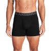 imageUnder Armour Mens 3Pack Performance Cotton Boxer Brief 6quot Inseam AllDay Comfort ampamp UltraSoftBlack Solid  Core