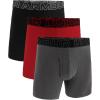 imageUnder Armour Mens 3Pack Performance Cotton Boxer Brief 6quot Inseam AllDay Comfort ampamp UltraSoftCastlerock Heather  Core