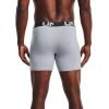 imageUnder Armour Mens 3Pack Performance Cotton Boxer Brief 6quot Inseam AllDay Comfort ampamp UltraSoftMod Gray Medium Heather 012Black