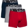 imageUnder Armour Mens 3Pack Performance Cotton Boxer Brief 6quot Inseam AllDay Comfort ampamp UltraSoftRed 600Mod Gray Medium Heather