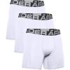 imageUnder Armour Mens 3Pack Performance Cotton Boxer Brief 6quot Inseam AllDay Comfort ampamp UltraSoftWhite 100White