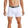 imageUnder Armour Mens 3Pack Performance Cotton Boxer Brief 6quot Inseam AllDay Comfort ampamp UltraSoftWhite